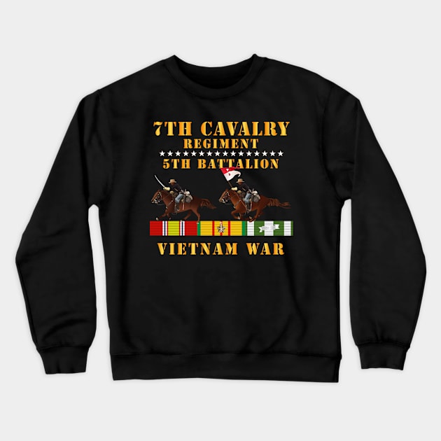 5th Battalion,  7th Cavalry Regiment - Vietnam War wt 2 Cav Riders and VN SVC X300 Crewneck Sweatshirt by twix123844